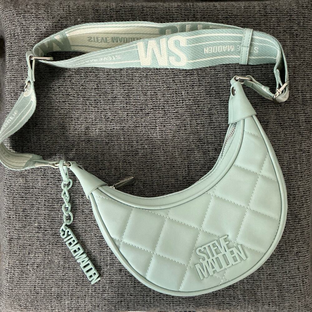 NEW Steve Madden Bandre 2 Frosty Green Quilted Crossbody Bag
